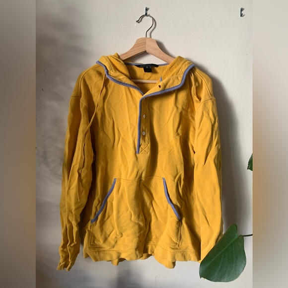 Marc Jacobs // Mustard Quarter Button Up Hoodie - Picture 1 of 12